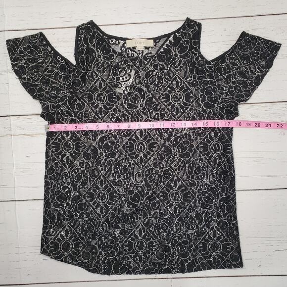 Loft Black Lace Top with Cold Shoulders X-Small - NWT - Picture 5 of 10